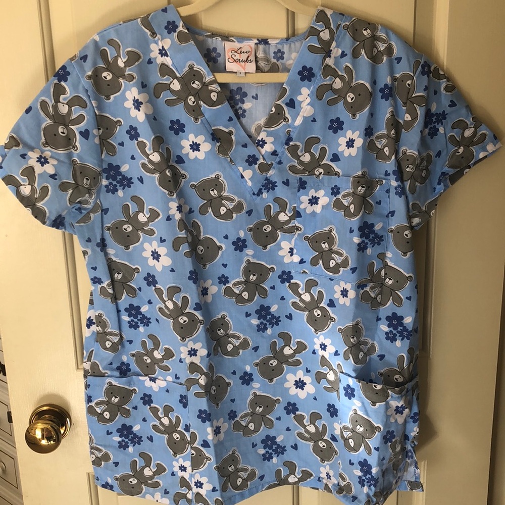 Pediatric Teddy Bear Scrub Top